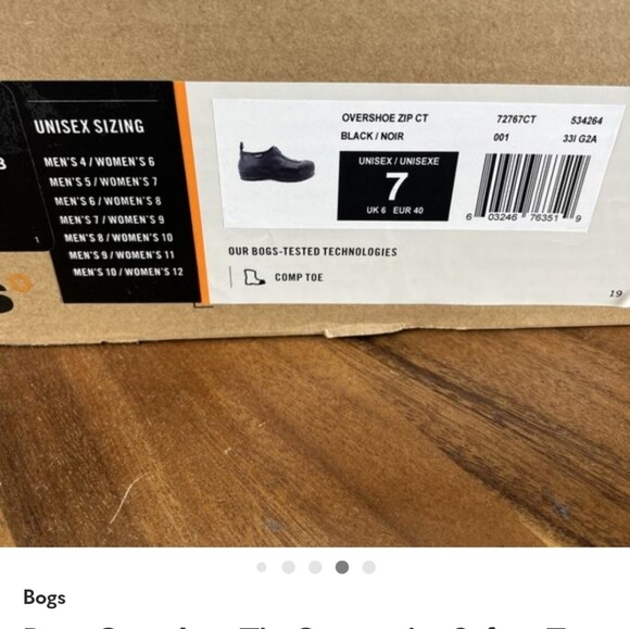 Bogs Black Overshoe Zip Composite Safety Toe